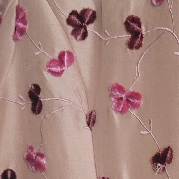 HYPE Vintage Silk Embroidered Dress Coat, Mauve/Wine/Pink, Size Large - Picture 9 of 15